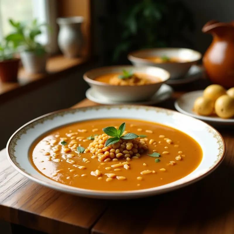 Sopa de Lentillas Corail con Jengibre y Coco: Receta India Reconfortante