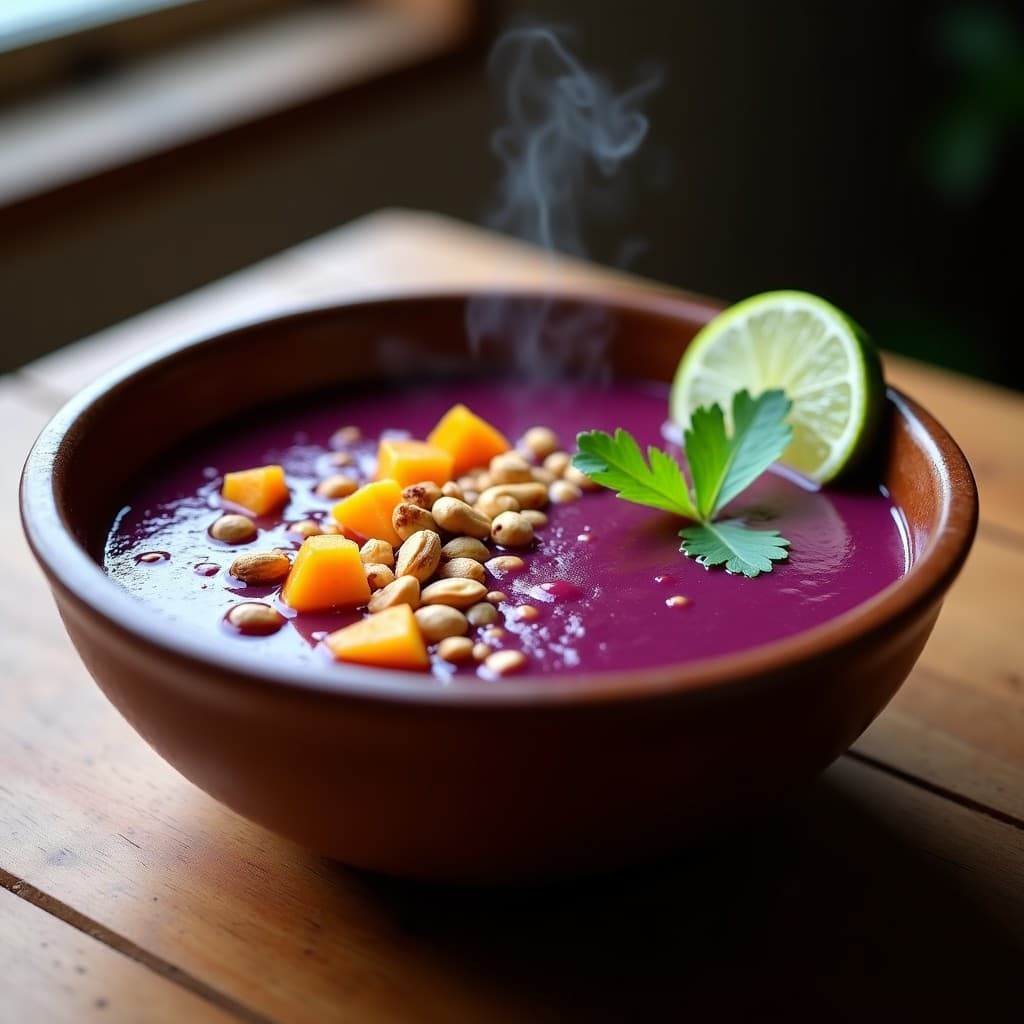 Sopa de Maíz Morado con Calabaza y Jengibre: Receta Peruana Vegana y Antioxidante