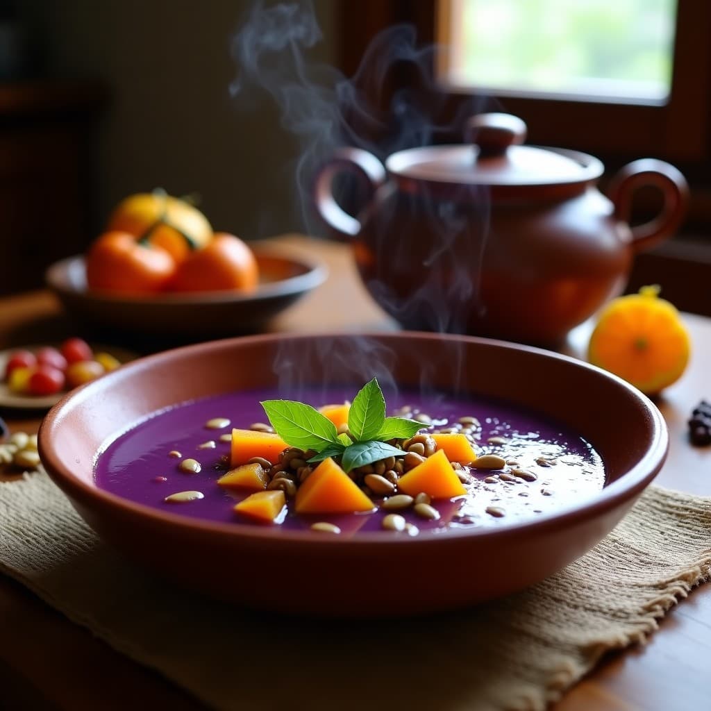 Sopa de Maíz Morado y Calabaza: Receta Boliviana en Olla Exprés con Toque Picante