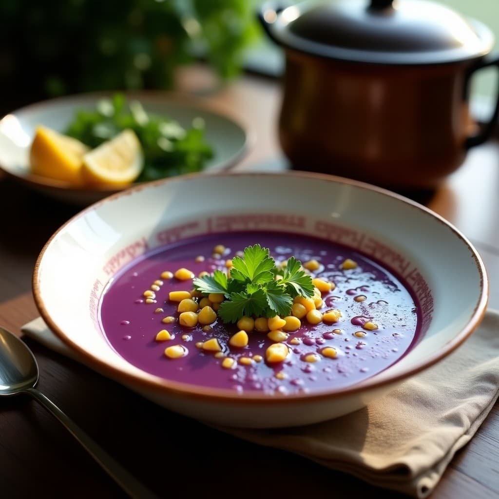 Sopa de Maíz Morado y Coriandro: Receta Peruana Detox en Olla Express