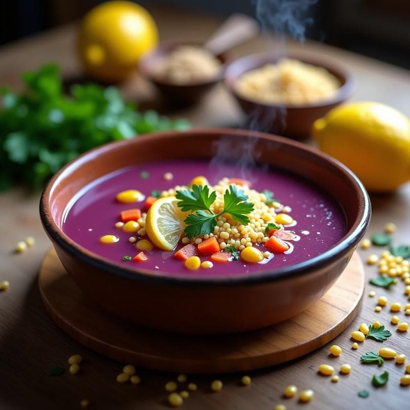Sopa de Maíz Morado y Quinoa: Receta Peruana Vegana Alta en Antioxidantes