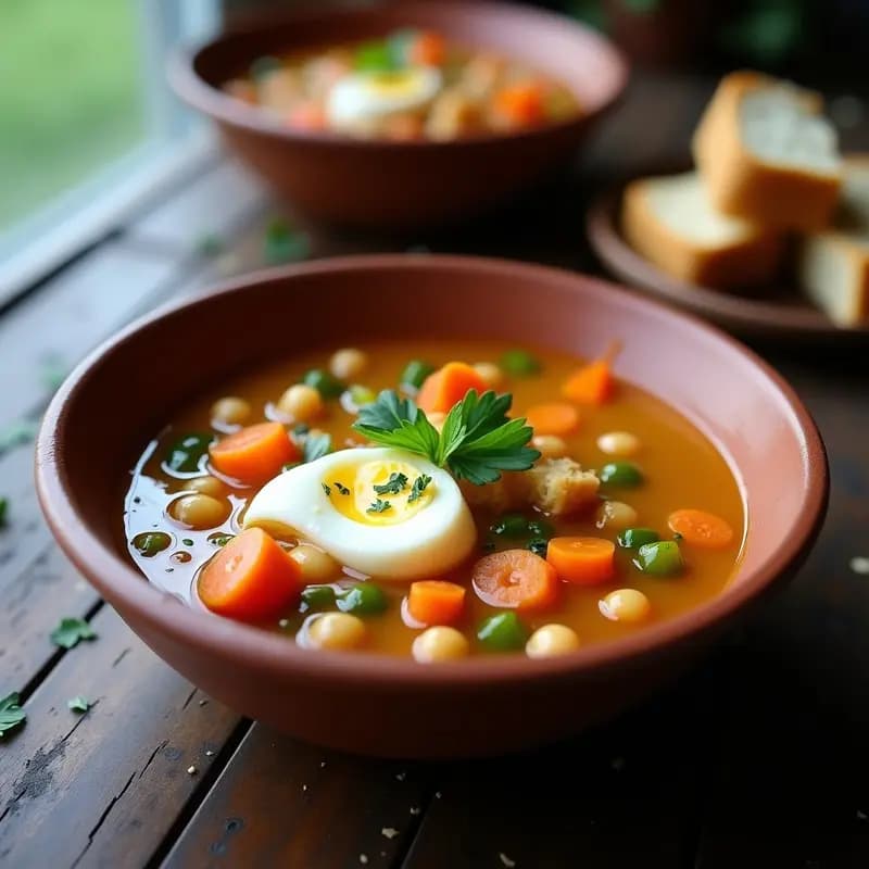 Sopa Mallorquina con Pan, Garbanzos y Verduras: Receta de Aprovecho