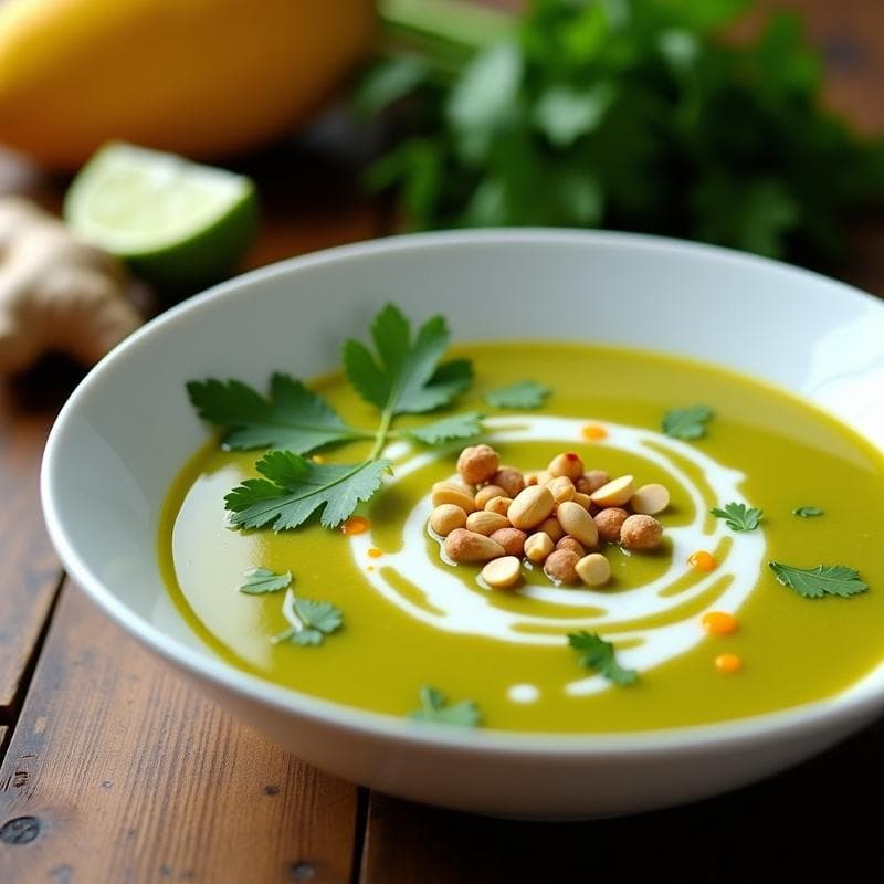 Sopa de Mango Verde y jengibre: Receta Tailandesa Ácida y Digestiva en Olla Lenta