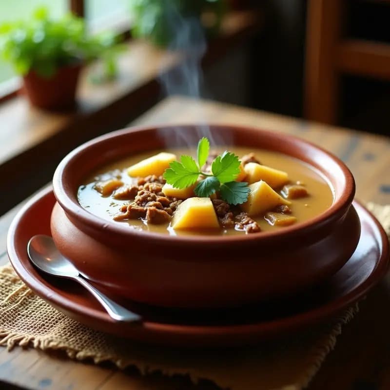 Sopa de Maní con Carne de Res y Yuca: Receta Ecuatoriana Reconfortante y Alta en Proteína