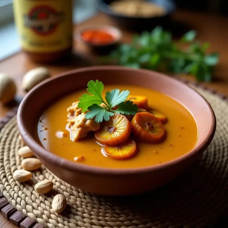 Sopa de Maní con Pollo y Plátano Maduro: Receta Ecuatoriana en Olla Lenta