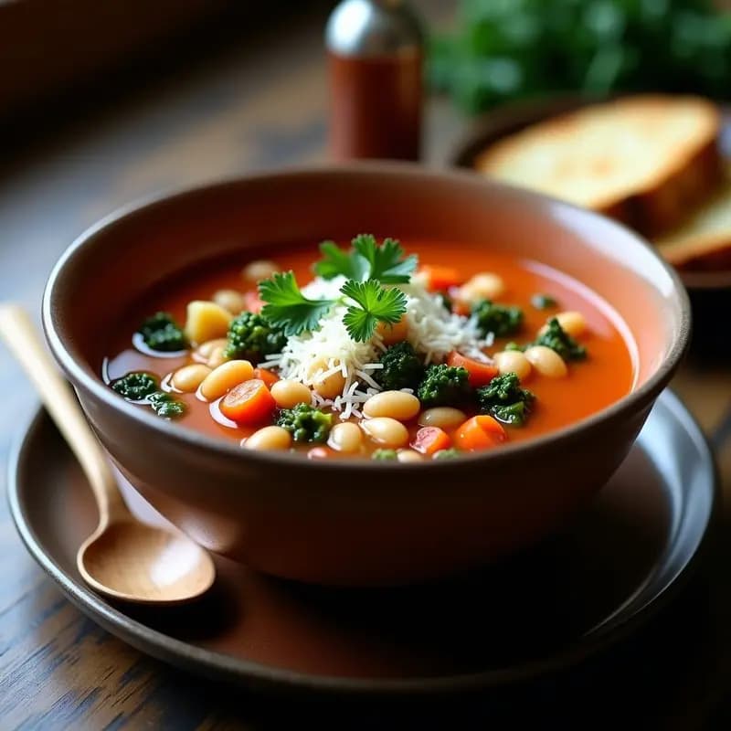 Sopa Minestrone con Alubias y Verduras: Receta Italiana en Olla Exprés con Toque Rústico