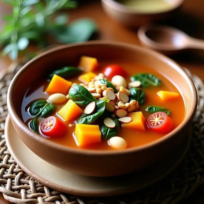 Sopa Minestrone de Calabaza y Frijoles Blancos: Receta Italiana en Olla Lenta y Sin Pasta