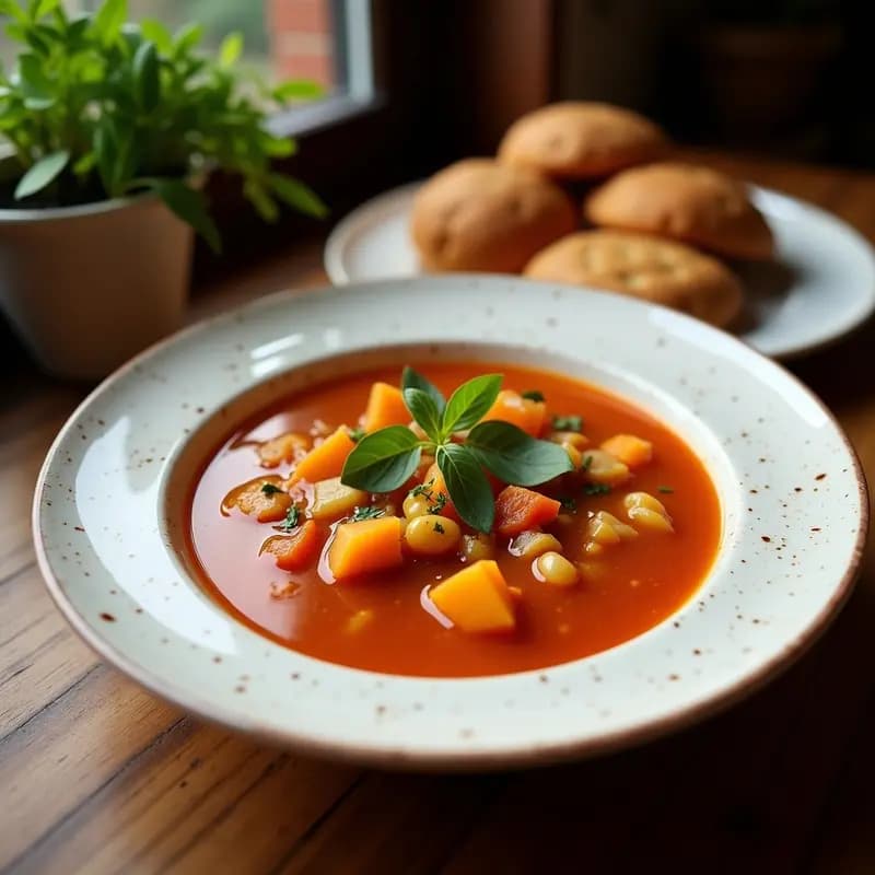 Sopa Minestrone con Calabaza Kabocha y Alubias Blancas: Receta Italiana Vegana y Reconfortante