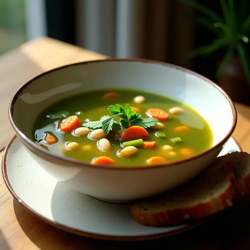 Sopa Minestrone con Espirulina y Alubias Blancas: Receta Italiana Detox en Thermomix