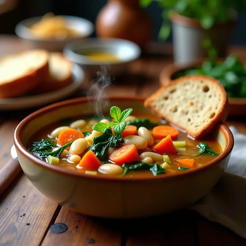 Sopa Minestrone con Frijoles y Vegetales: Receta Italiana Reconfortante en Olla Exprés
