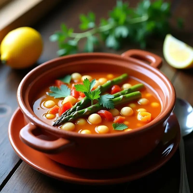 Sopa Minestrone de Garbanzos y Espárragos: Receta Italiana Sin Pasta y Keto