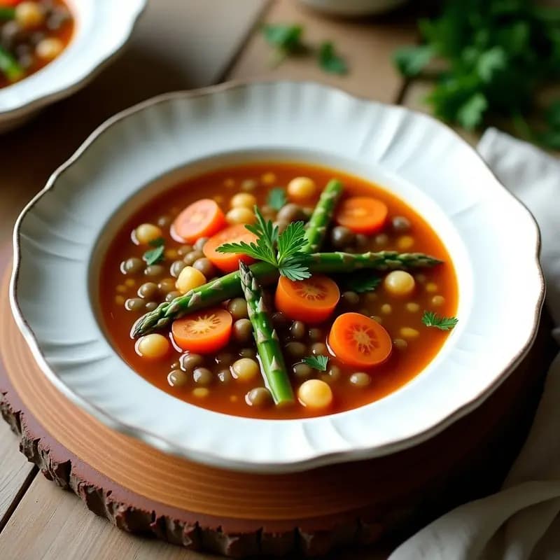 Sopa Minestrone de Lentejas y Espárragos: Receta Italiana en Olla Exprés Sin Gluten