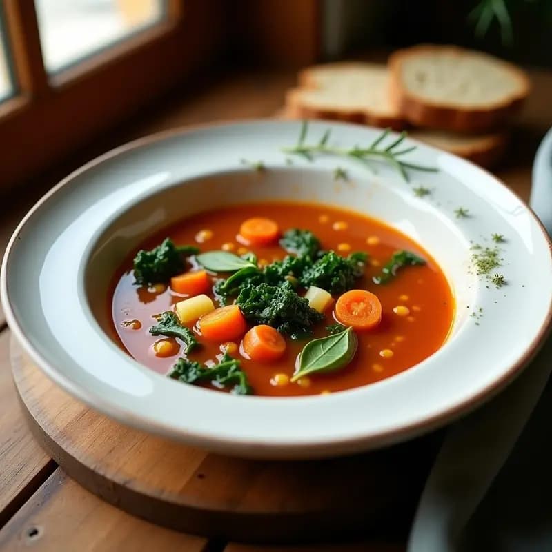 Sopa Minestrone de Lentejas Rojas: Receta Italiana Vegana y Alta en Hierro