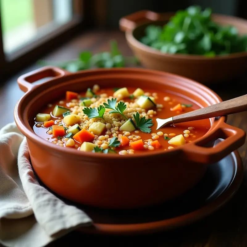 Sopa Minestrone de Quinoa: Receta Italiana Vegana y Sin Gluten en Olla Lenta