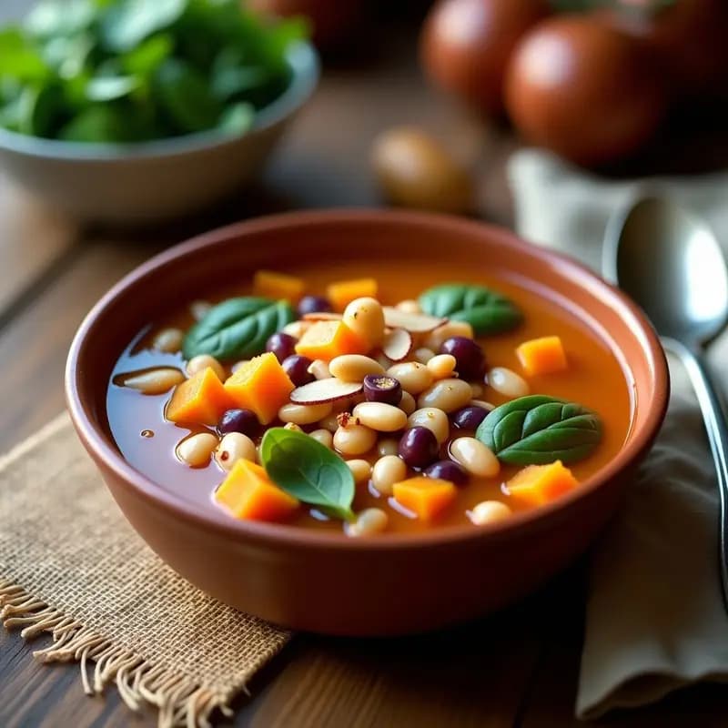 Sopa Minestrone con Vegetales de Temporada y Judías Blancas: Receta Italiana en Olla Lenta