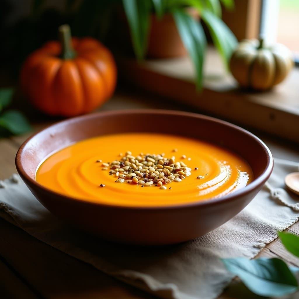 Sopa de Miscanto y Calabaza Butternut: Receta Precolombina Sin Gluten en Olla Exprés