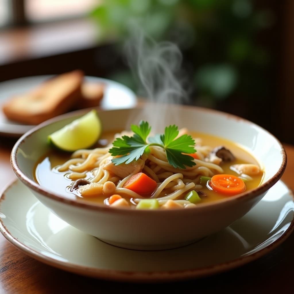 Sopa de Miscua con Hongos Ostra y Jengibre: Receta Peruana Reconfortante en Olla Express