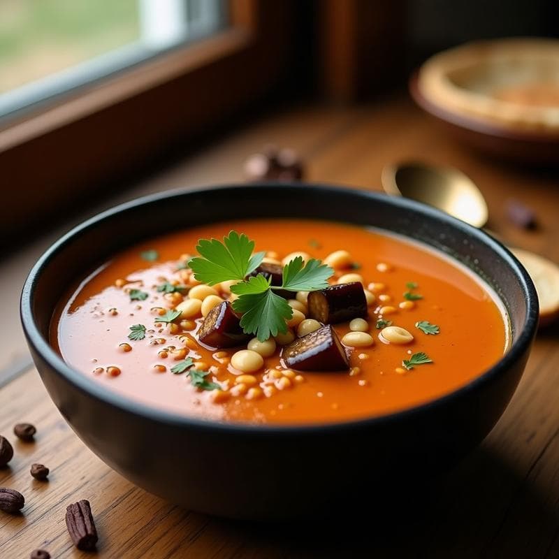 Sopa de Misir Wot con Berenjena: Receta Etiopé Vegana y Picante en Thermomix