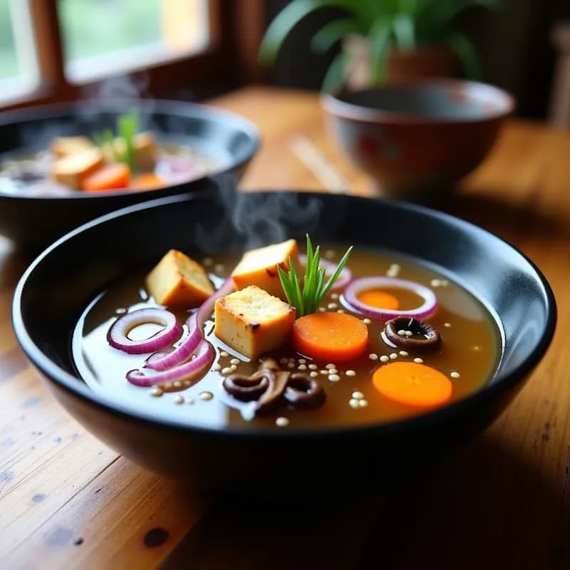 Sopa de Miso Ahumada con Tofu: Receta en Horno Sin Aceite y Alta en Proteína