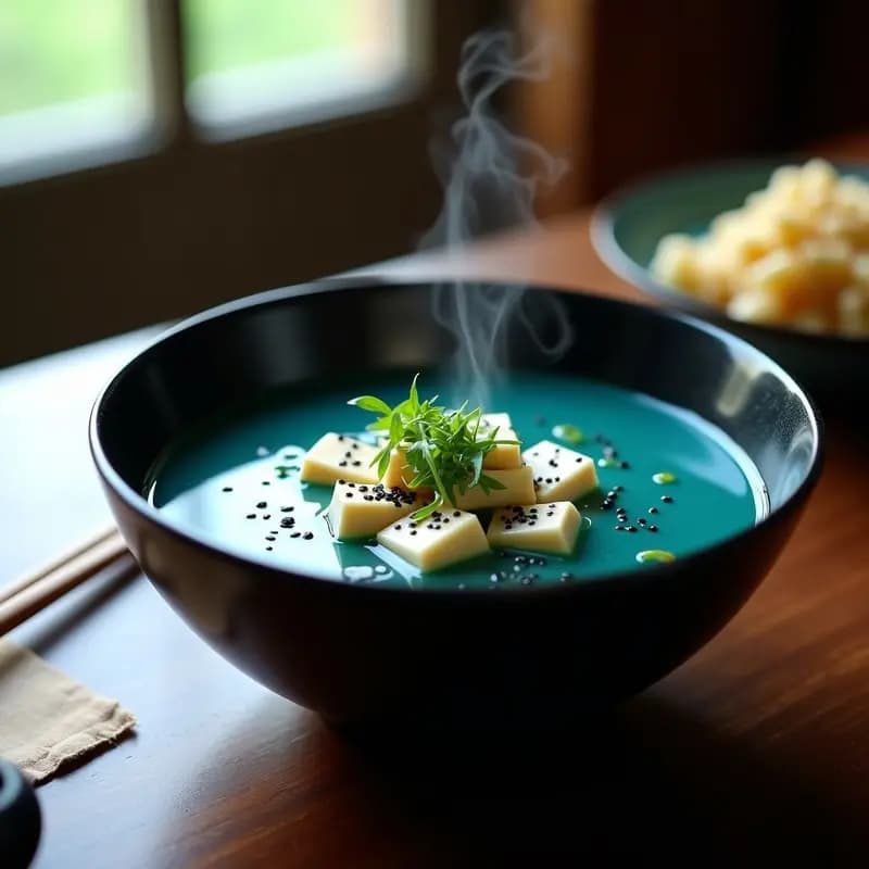 Sopa de Miso Azul con Espirulina: Receta Japonesa Alta en Proteínas y Antioxidantes