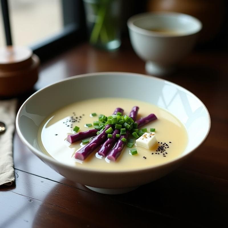 Sopa de Misó Blanco y Espárragos Morados: Receta Japonesa Probiótica en 15 Minutos