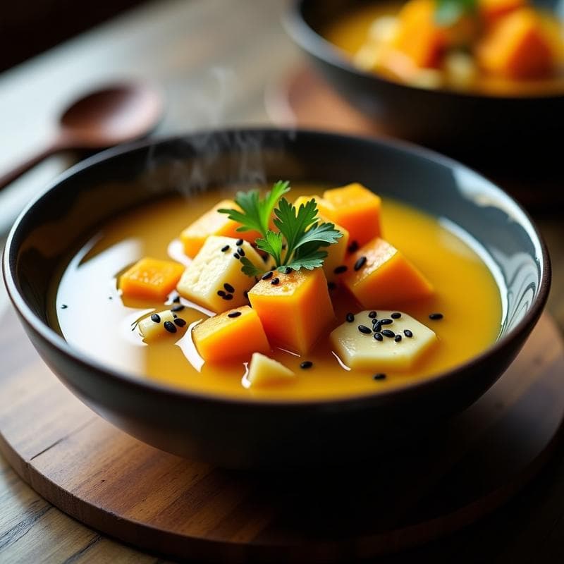 Sopa de Miso con Calabaza Kabocha y Tofu Silken: Receta macrobiótica en 15 minutos