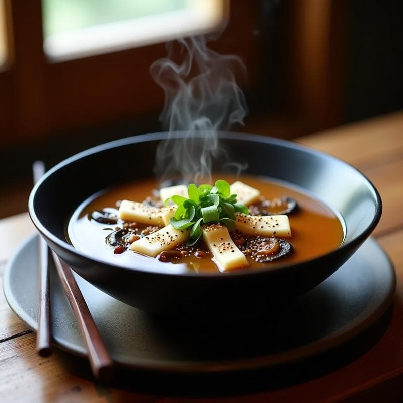 Sopa de Misos y Champiñones Portobello: Receta Japonesa en Thermomix con Umami