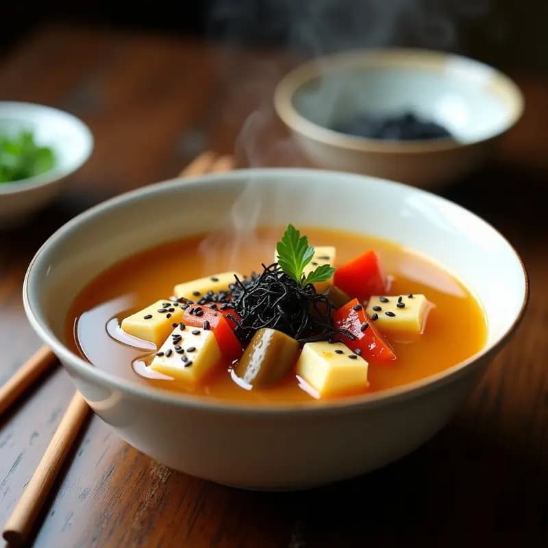 Sopa de Miso con Escabeche Vegano: Receta Japonesa de Alto Valor Nutricional en 15 Minutos