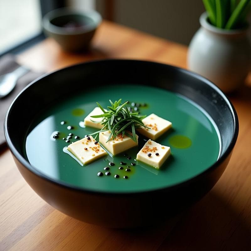Sopa de Miso con Espirulina y Tofu Silken: Receta Japonesa Superalimenticia en 10 Minutos