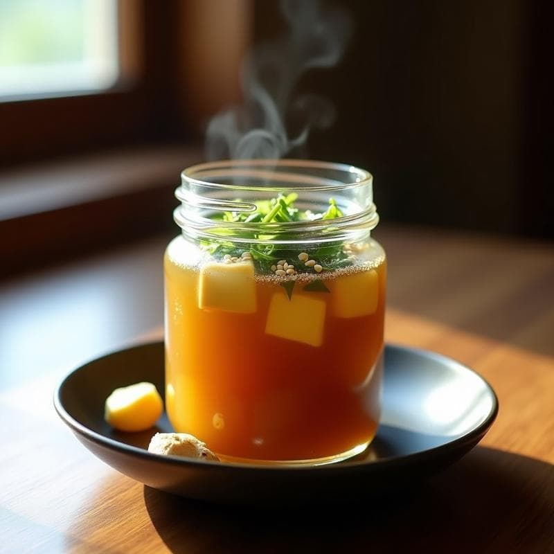 Sopa de Miso en Jarra: Receta de Fermentación Casera con Jengibre y Algas en 24 Horas