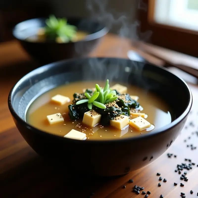 Sopa de Miso con Jejenes Crujientes: Receta Japonesa Alta en Proteína y Sin Gluten