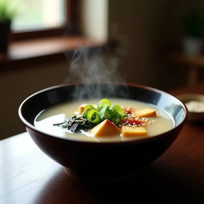 Sopa de Miso y Jengibre con Tofu Ahumado: Receta Japonesa Instantánea y Antioxidante