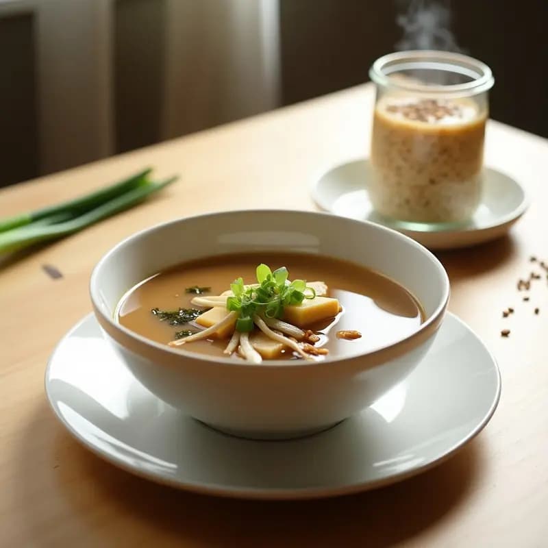 Sopa de Miso con Overnight Oats: Receta Japonésa para Desayunar en 5 Minutos