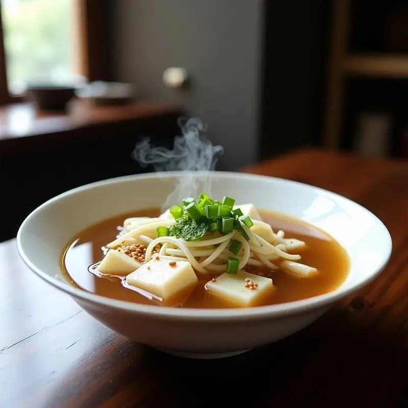 Sopa de Miso con Pasta Konnyaku: Receta Japonesa Low Carb en 15 Minutos