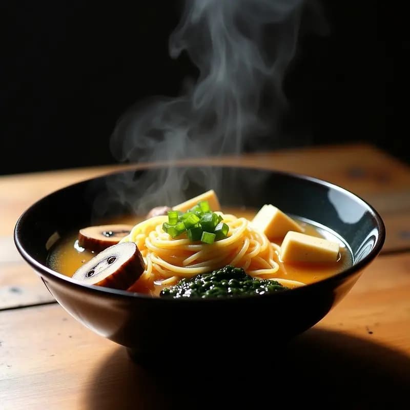 Sopa de Miso con Pasta Konnyaku: Ramen Vegano Bajo en Carbohidratos