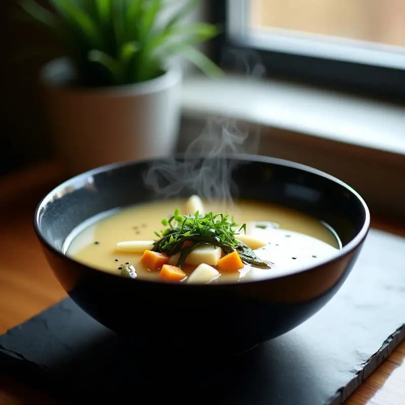 Sopa de Miso con Pastinaca y Tofu Ahumado: Receta Japonesa Alta en Proteínas y Sin Gluten