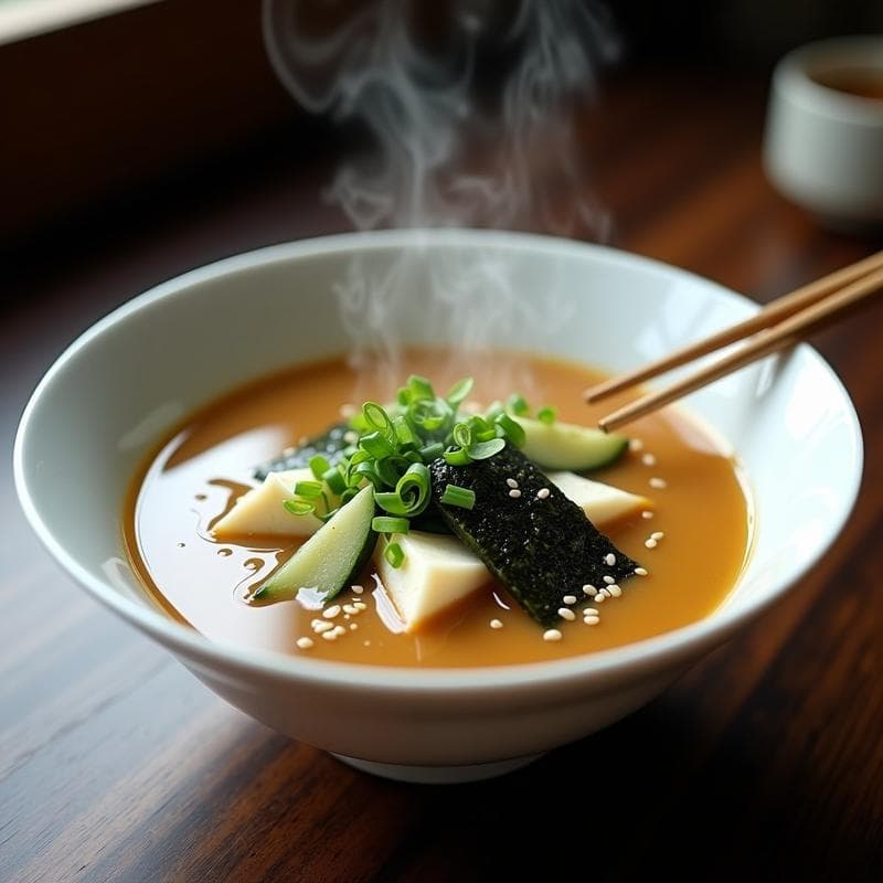 Sopa de Miso con Pepino Ahumado y Jengibre: Receta Japonesa Rápida y Detox