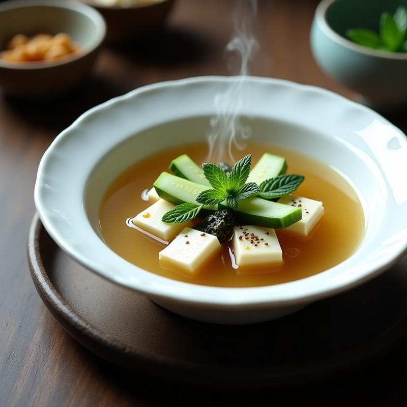 Sopa de Miso con Pepino y Menta: Receta en Airfryer Rápida y Refrescante