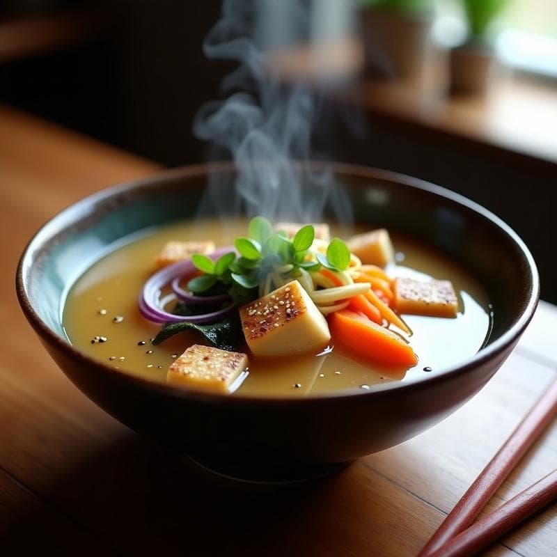 Sopa de Miso con Pollito Vegano: Receta Express en Airfryer con Toque Umami