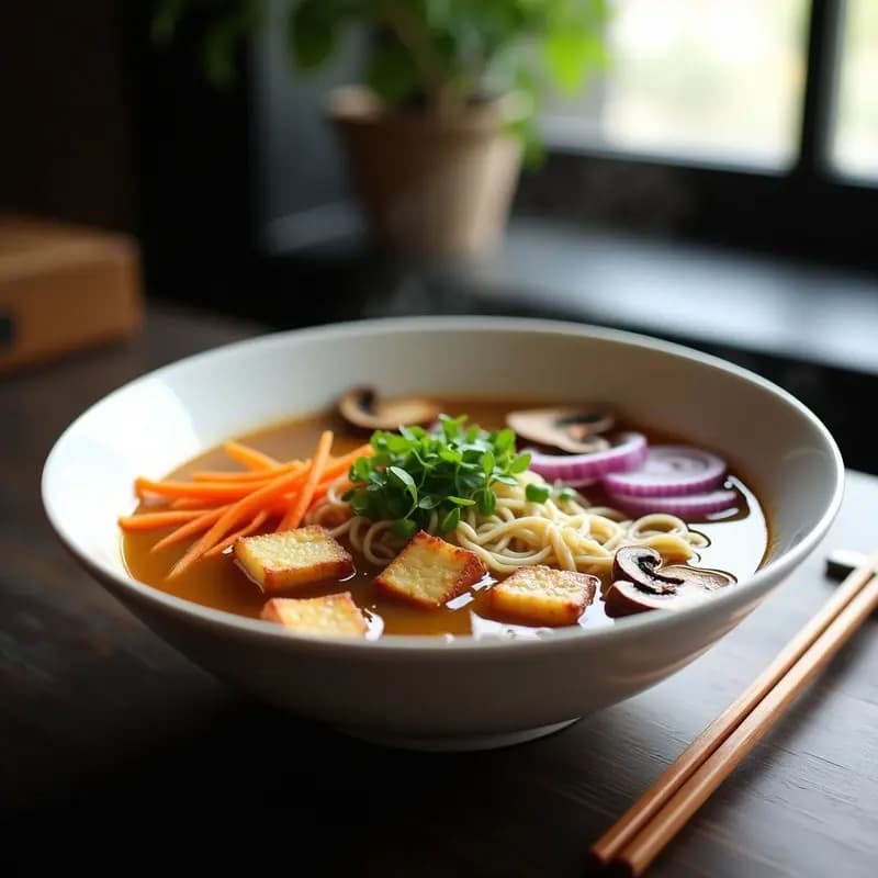 Sopa de Miso Ramen Vegano Casero: Receta Fácil con Ingredientes Accesibles