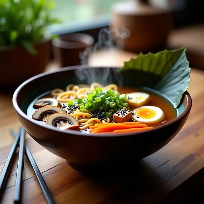 Sopa de Miso Ramen Vegano con Jengibre: Receta Reconfortante y depurativa en 25 min