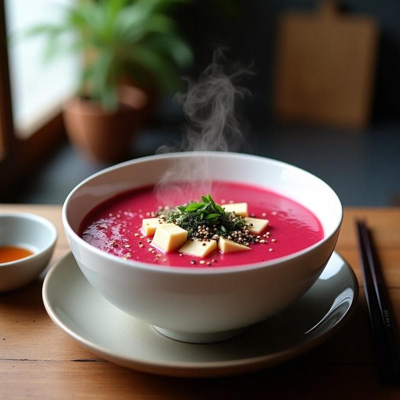 Sopa de Miso y Remolacha al Airfryer: Receta Japonesa Express con Toque Terroso