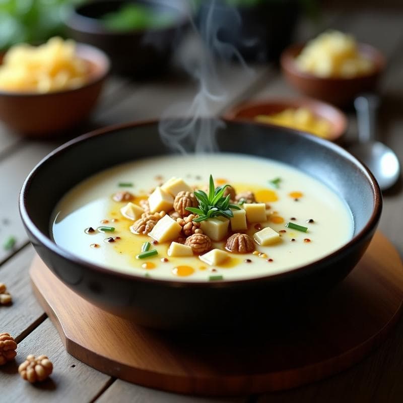 Sopa de Miso con Roquefort y Nueces: Receta Gourmet en 15 Minutos con Toque Francés