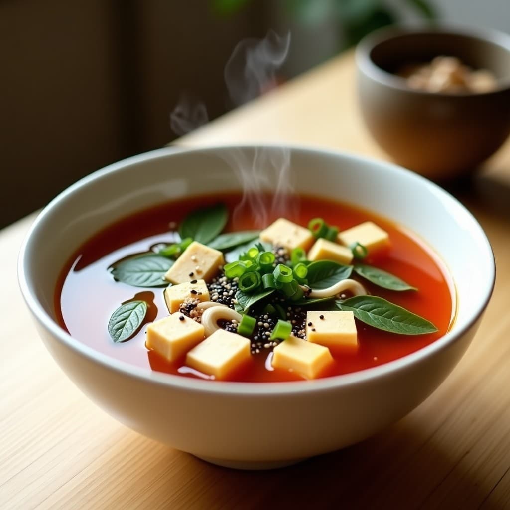 Sopa de Miso Rojo con Hongos Enoki y Espinacas: Receta Japonesa en 15 Minutos para Tupper