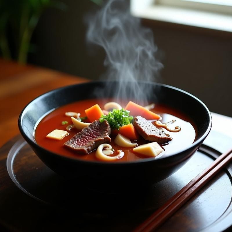 Sopa de Miso Rojo con Ternera: Receta Umami en 25 Minutos para Invierno