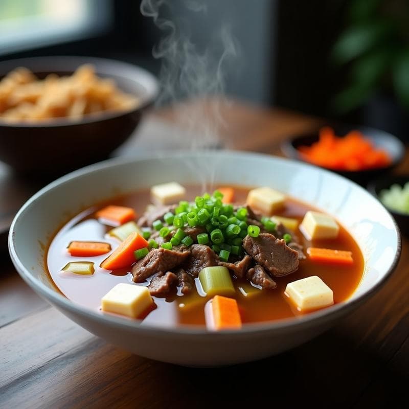 Sopa de Miso con Ternera Umami: Receta en Airfryer Express con Alto Contenido en Proteínas