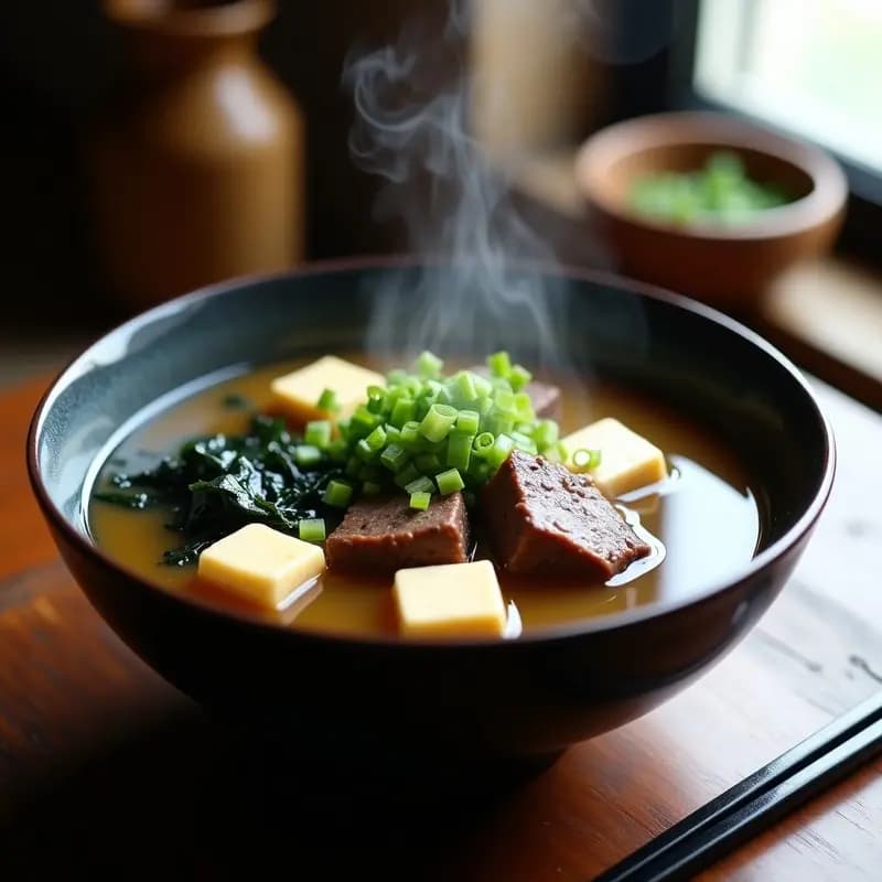 Sopa de Miso con Ternera: Receta Japonesa de Umami en Bowl Reconfortante