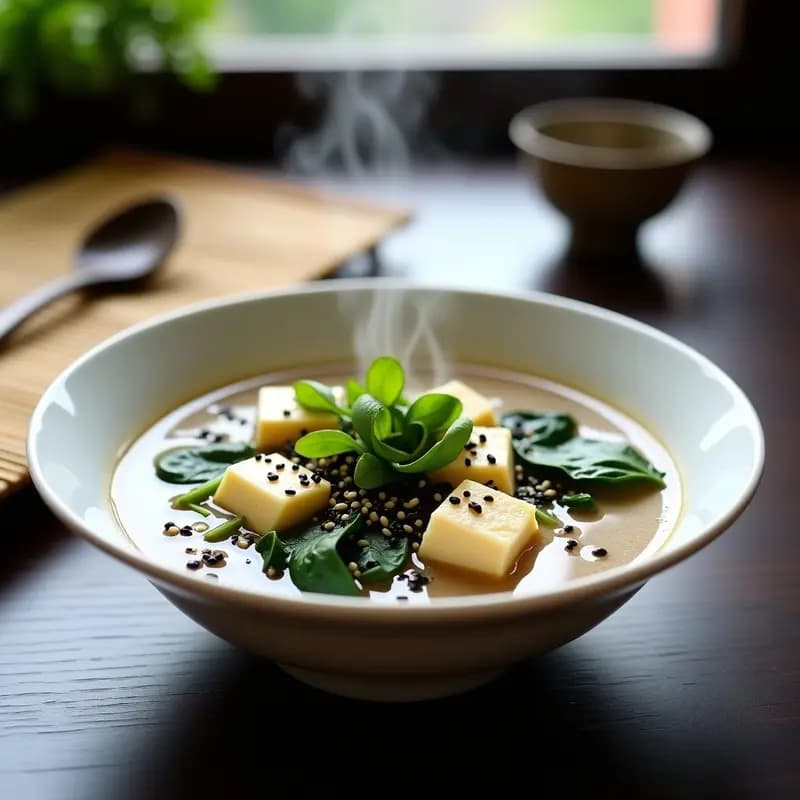 Sopa de Miso con Tofu y Espinacas: Receta Keto Alta en Proteínas y Sin Carbohidratos