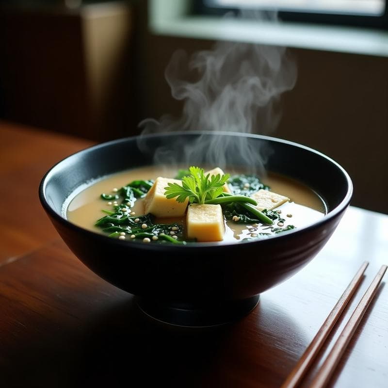 Sopa de Miso con Tofu y Espinacas: Receta en Thermomix Alta en Proteína y Digesta