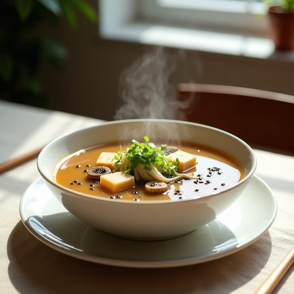 Sopa de Misos con Tofu Sedoso y Setas Enoki: Receta Japonesa Keto y Sin Gluten